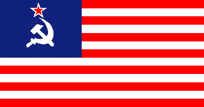 [Canton with white hammer and sickle, and red and white star]