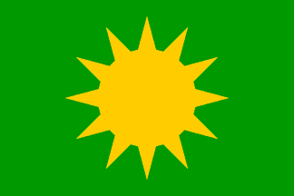 [Green bearing a yellow sun.]