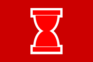 [Red, a somewhat hourglass like emblem red fimbriated white.]