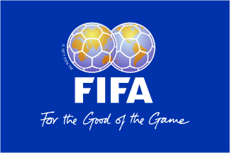[The flag of FIFA.]
