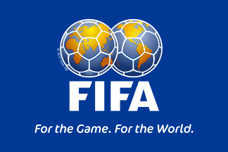 [The flag of FIFA.]