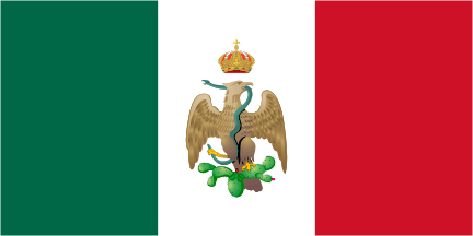 [Imperial war flag and ensign; possible civil flag: 18 June 1864 (confirmed 1st. November 1865)-15 July 1867.
	By Juan Manuel Gabino Villasc&aacute;n]