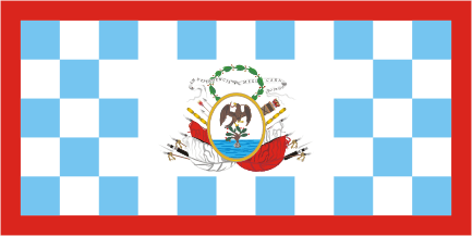 [War flag of the self-proclaimed Am&eacute;rica Mexicana: 1815-ca. 1821. By Juan Manuel Gabino Villasc&aacute;n]
