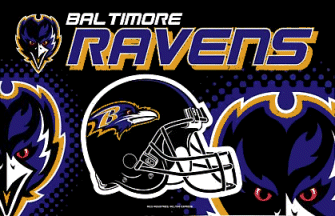 [Baltimore Ravens fan helmet flag]