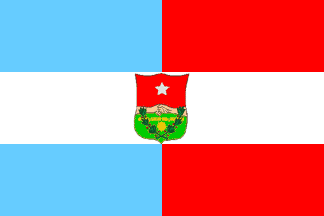 [Flag of Entre R�os, 1833, w/ Entre Rios arms]