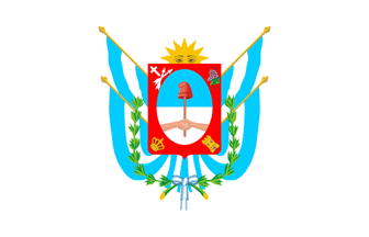 [Catamarca unofficial flag with coat of arms]