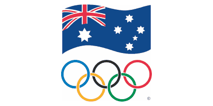 [Australian Olympic Flag]