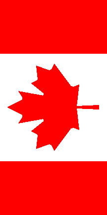 [Vertical display of the Canadian flag]