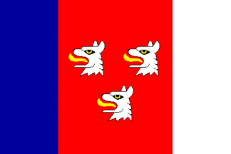 [Pavlovice u Přerova flag based on coat of arms]