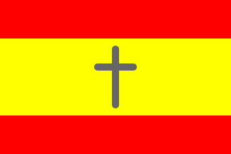 [Spanish Flag with Grey Latin Cross (Spain)]