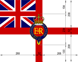 [Queen's colours for Royal Navy construction sheet]