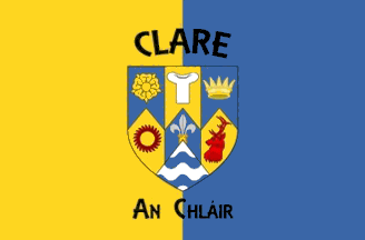 CLARE FLAG BLUE YELLOW IRISH COUNTY BANNER 5x3 Feet 