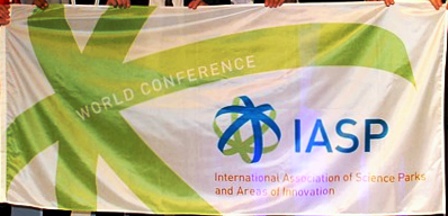 [International Association of Science Parks flag]