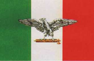 ITALY UNDER MUSSOLINI FLAG 18'' x 12'' cords RSI FASCIST ITALIAN SMALL FLAGS 3 