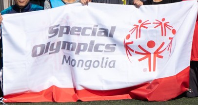 [Special Olympics Mongolia flag]