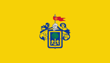 Alternative flag of Jalisco: Coat of arms of Guadalajara on a yellow field