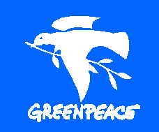 [Light blue Greenpeace dove flag]