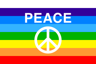 [Rainbow peace sign variant]