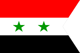 [Syrian flag variant, swallowtailed]