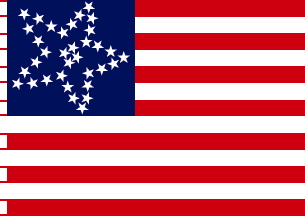 [Great Flower Design 34 Star U.S. flag]