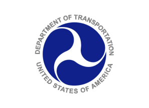 [Department of Transportation flag with white back]