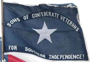 [Sons of Confederate Veterans flag]