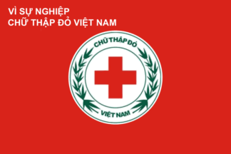 [Vietnam Red Cross flag with red field]