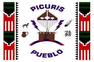 [Picuris Pueblo - Tiwa Nation - New Mexico flag]