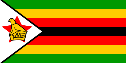 ZIMBABWE HAND WAVING FLAG medium 9" X 6" wooden pole flags Harare africa african 