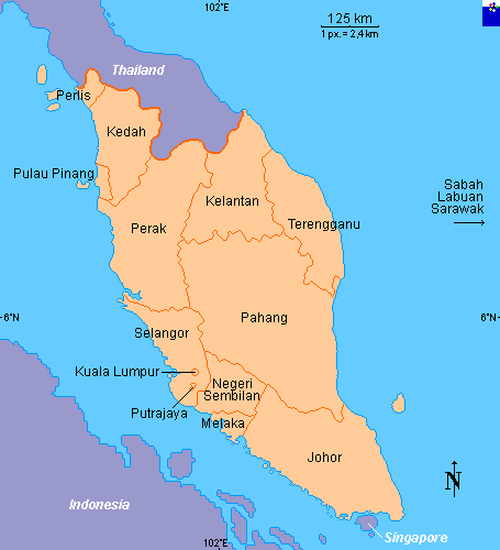 Clickable map of Malaysia (western detail)